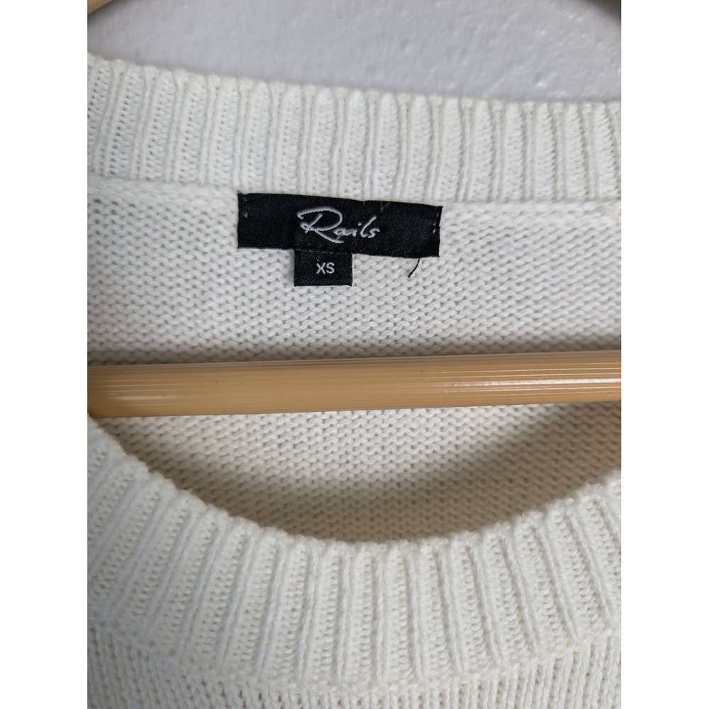 Rails Perci Multi Stars Cotton Cashmere Crewneck Sweater White XS 892-336-4712 - Picture 3 of 11